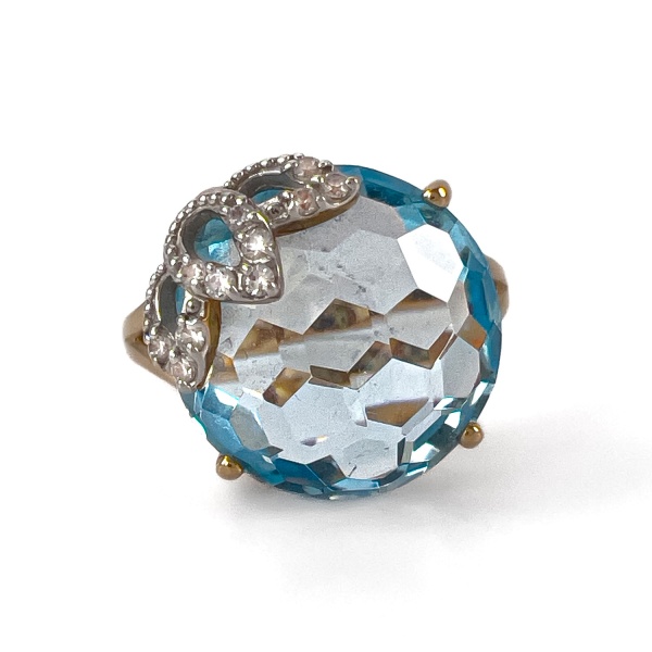 Кольцо из золота с топазом и фианитами